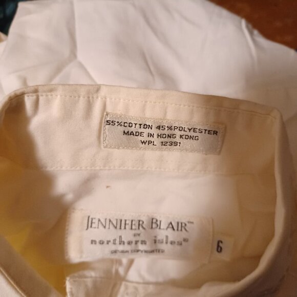 Jennifer Blair Cream Blouse With Beautiful Embroidery - Size 6 - Picture 5 of 10